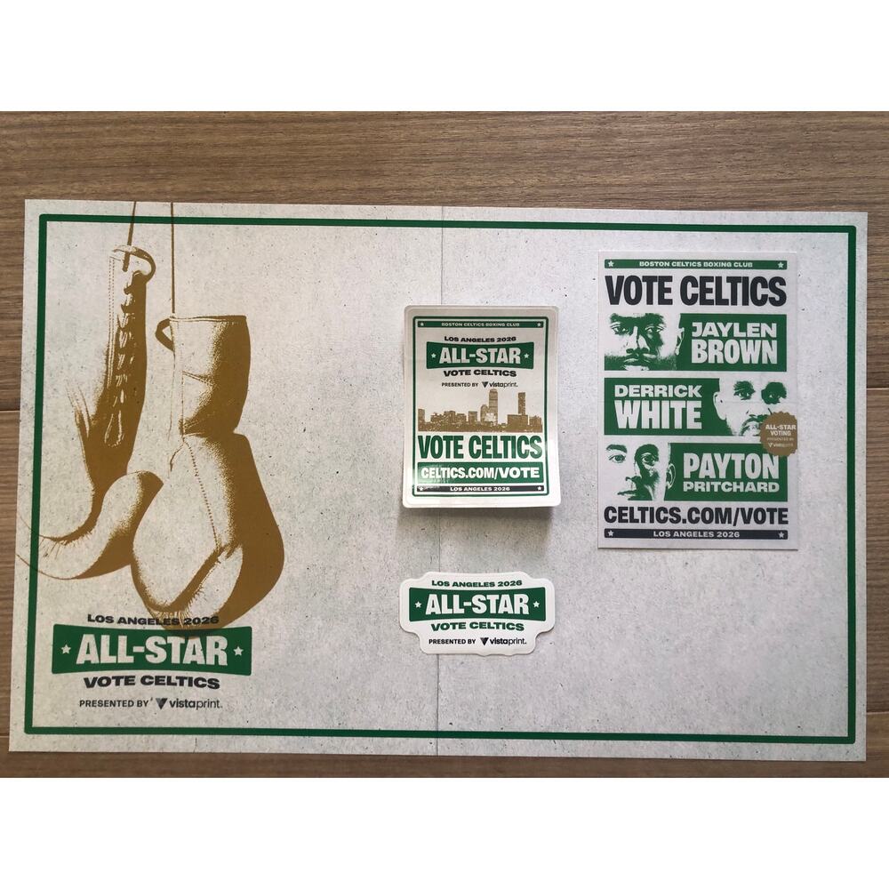 Boston Celtics Boxing Club All-Star 2026 Vote Celtics Poster & Sticker Bundle